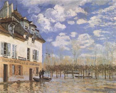 The Bark during the Flood,Port Marly (mk09), Alfred Sisley
